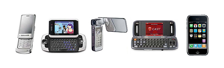 LG SHine, Sidekick 3, Nokia N93i, LG enV, iPhone