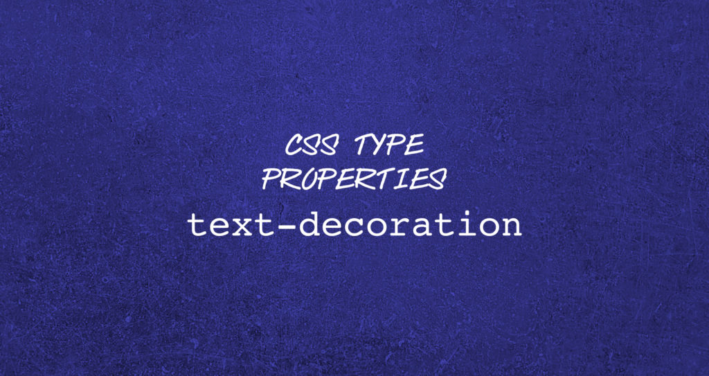 CSS Text Decoration