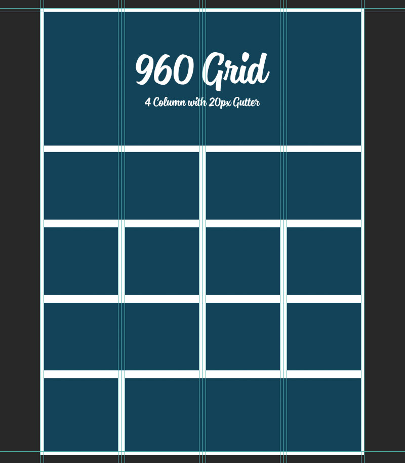 960 Grid PSD 4 Column