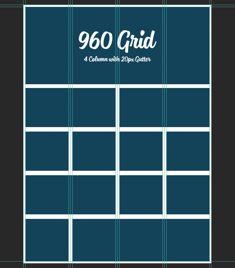 960 grid photoshop template download