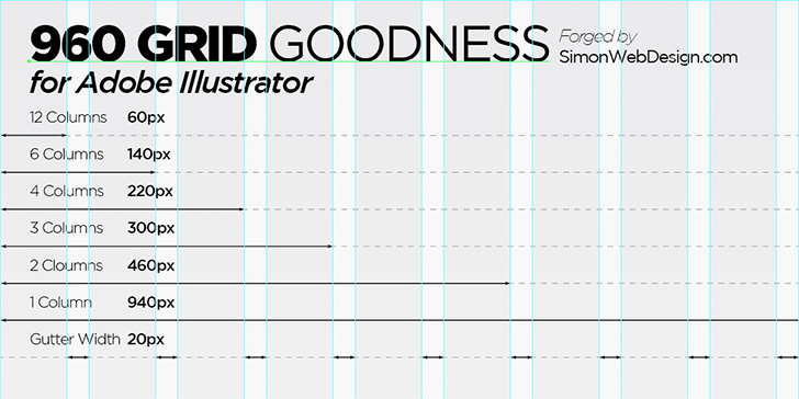 960 grid photoshop template download